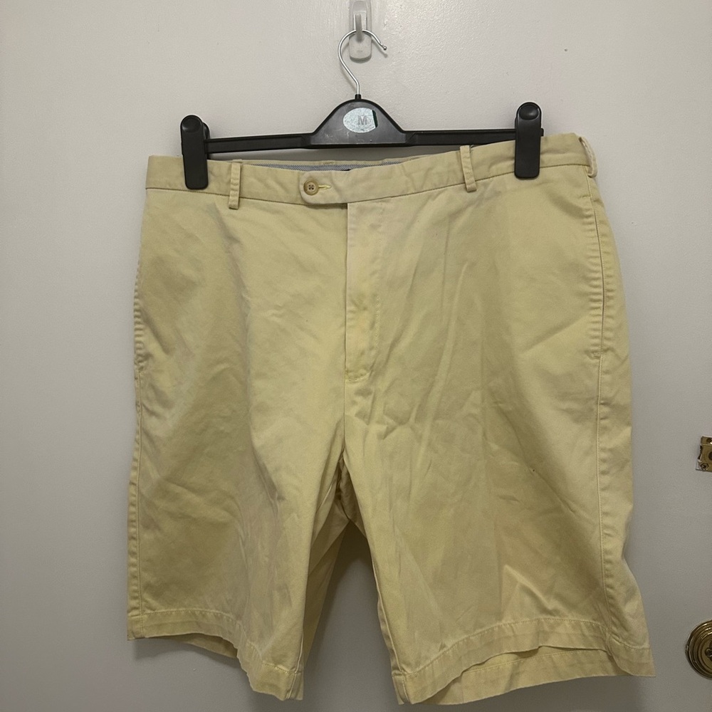 Peter Millar Light yellow Flat Front Shorts